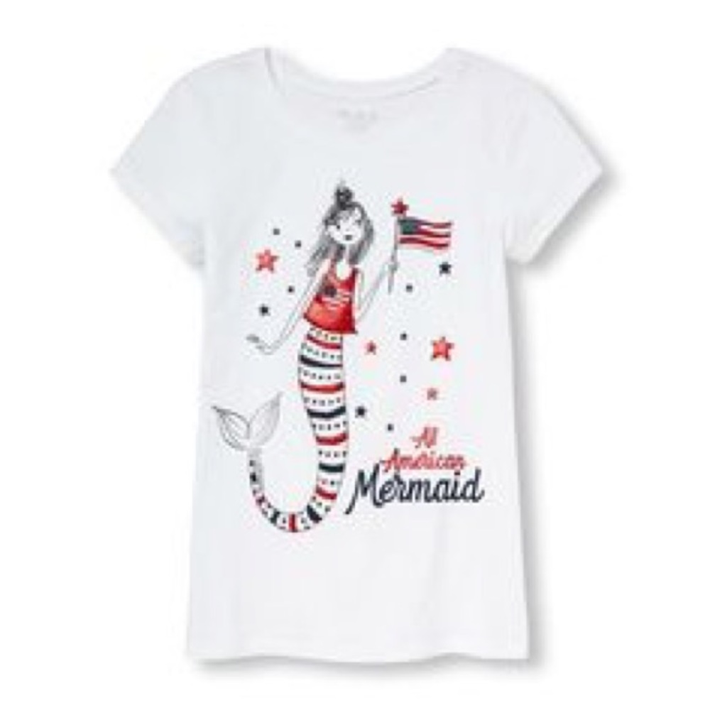 Childrens place all American mermaid tee size10/12